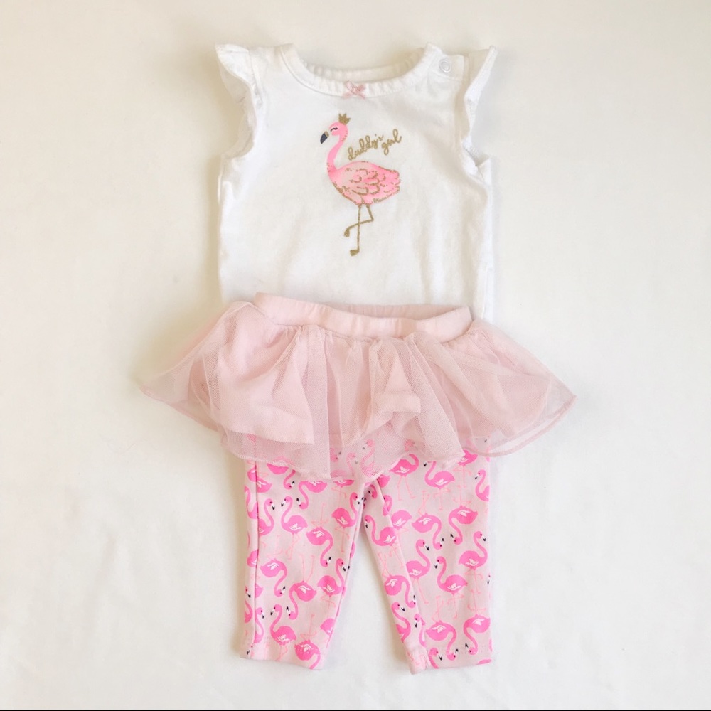 CARTERS Flamingo 2 Piece Tutu Set